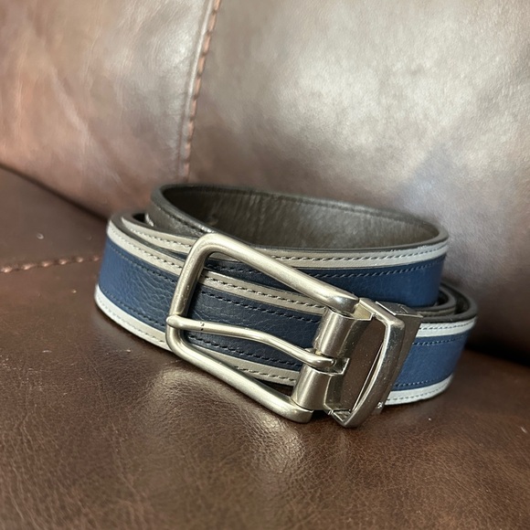 Coach Other - Coach Men's Blue and Gray Leather Belt
